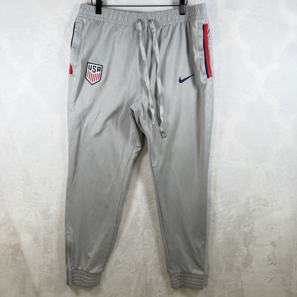 Nike USA Soccer Training Knit Jogger Pants Grey Mens XL DH4849-050